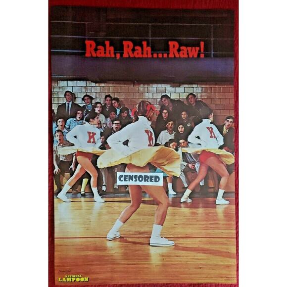 Vintage 1980s national lampoon rah rah raw pin up 32"x21" cat no 6439 poster nos - Picture 1 of 5